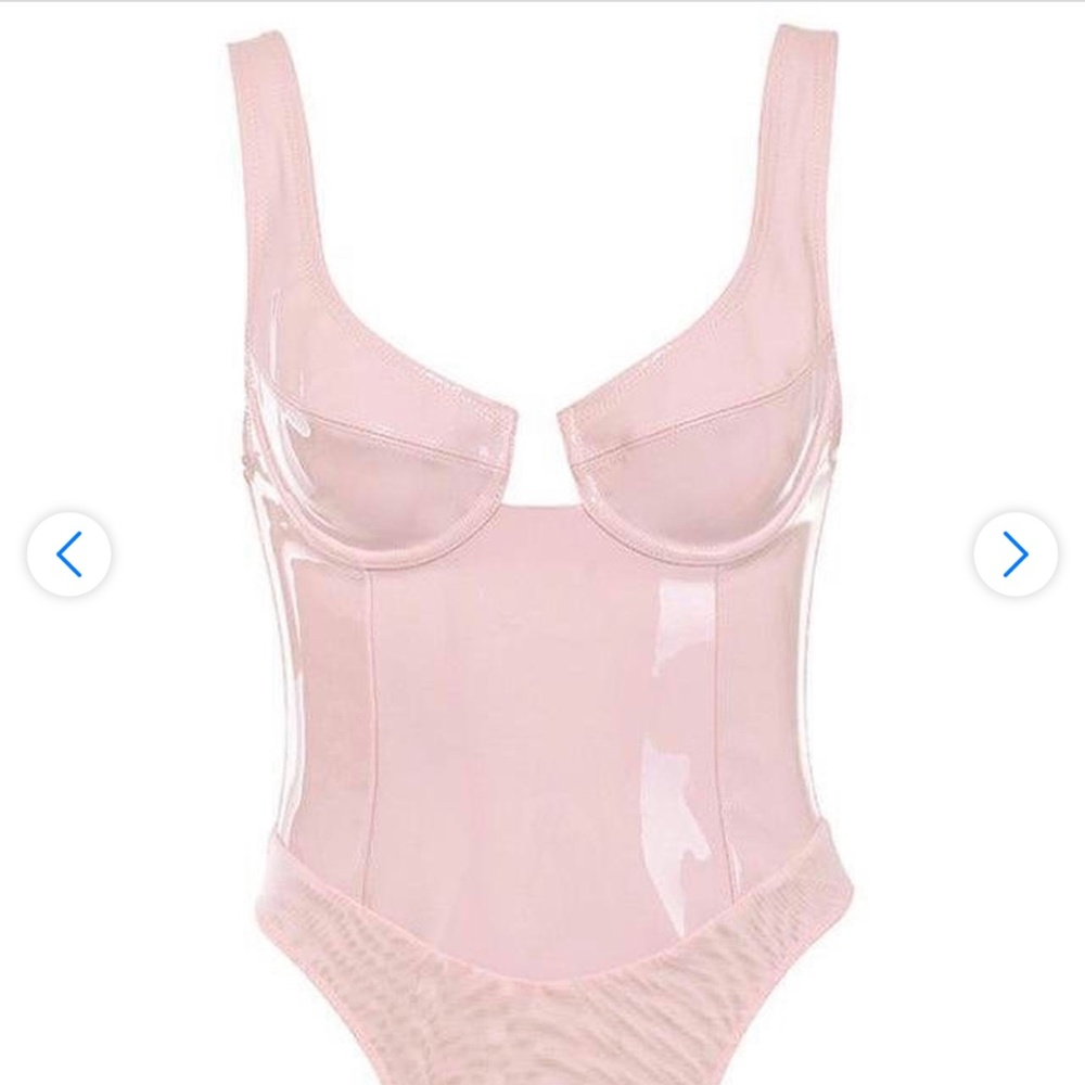 Pink Vinyl Bodysuit